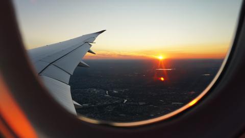 A picturesque view from an airplane window