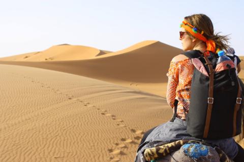 A lady on a desert tour